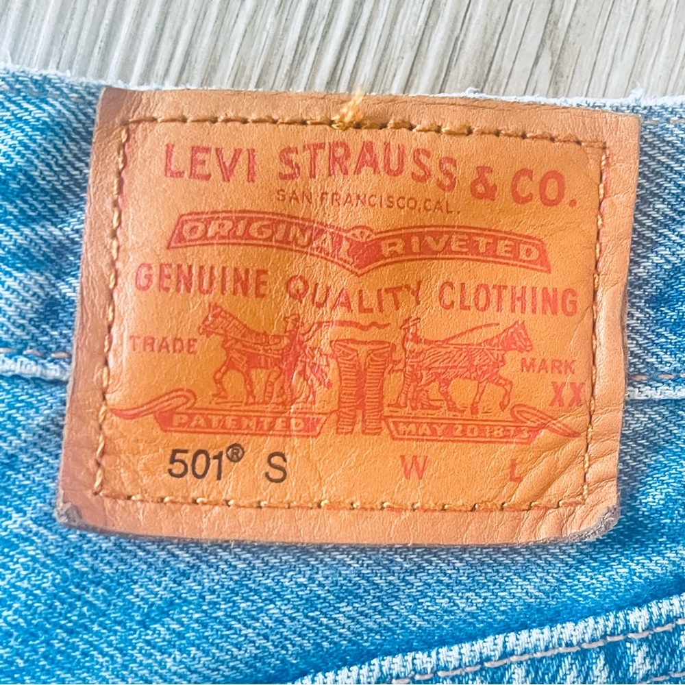 LEVI’S DENIM 501 S Size 27 L 28” - Picture 5 of 9